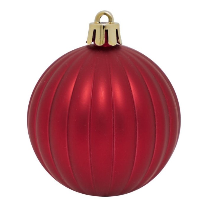 BOX 6 SFERE PLASTICA MATTE RED